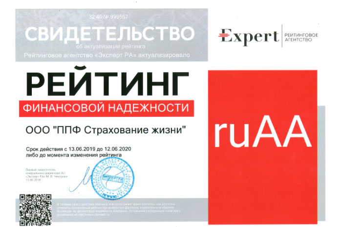 Компании PPF Страхование жизни подтвердили высокий рейтинг финансовой надежности